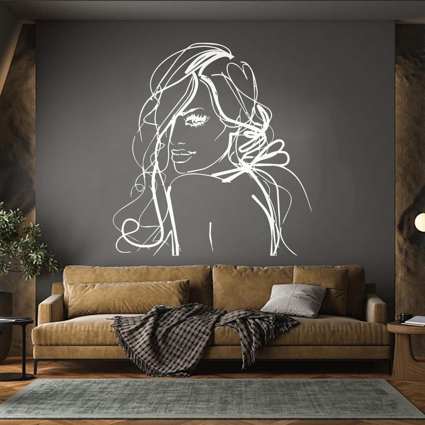 Pretty Woman Beauty Salon Girl Wall Stickers Paster Paper Equipped With Transfer Film Kit