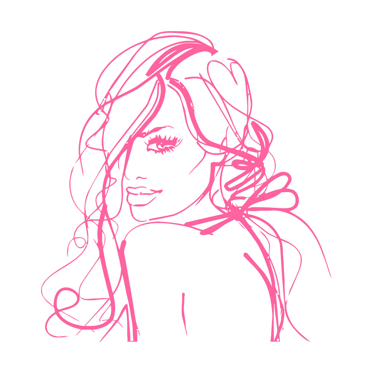 Pretty Woman Beauty Salon Girl Wall Stickers Paster Paper Equipped With Transfer Film Kit