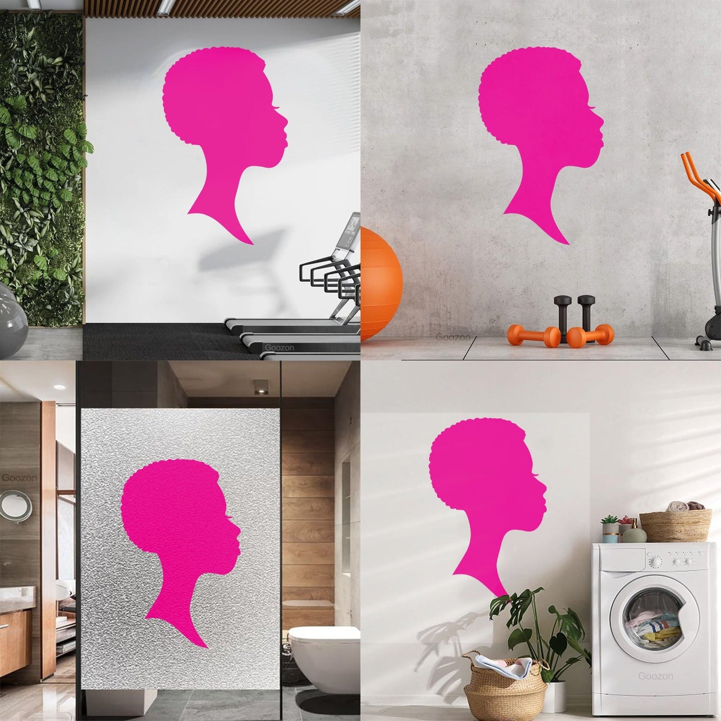 Wall Vinyl Sticker Decor Profile Afro Woman Girl Face Beauty Fashion Easy Installation