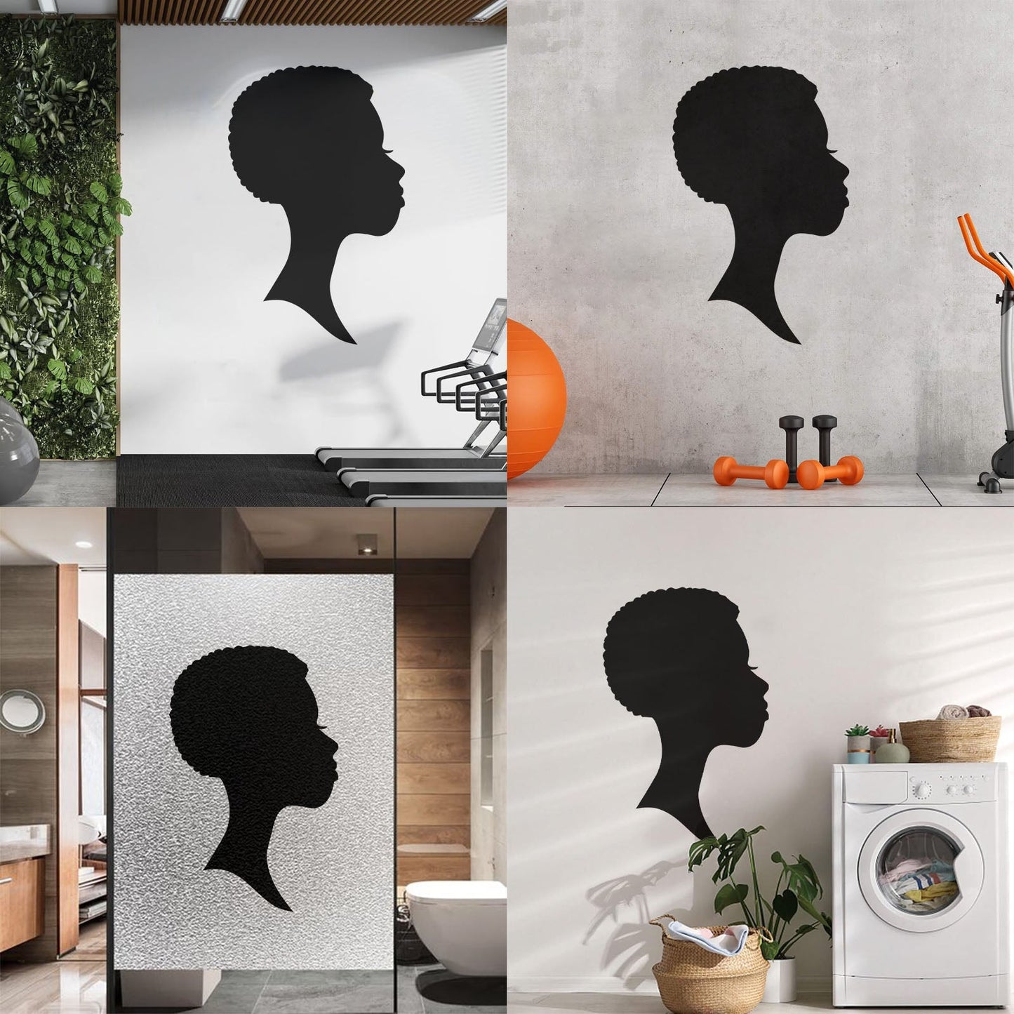 Wall Vinyl Sticker Decor Profile Afro Woman Girl Face Beauty Fashion Easy Installation