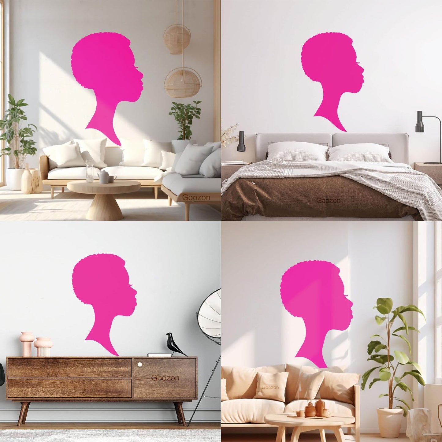 Wall Vinyl Sticker Decor Profile Afro Woman Girl Face Beauty Fashion Easy Installation