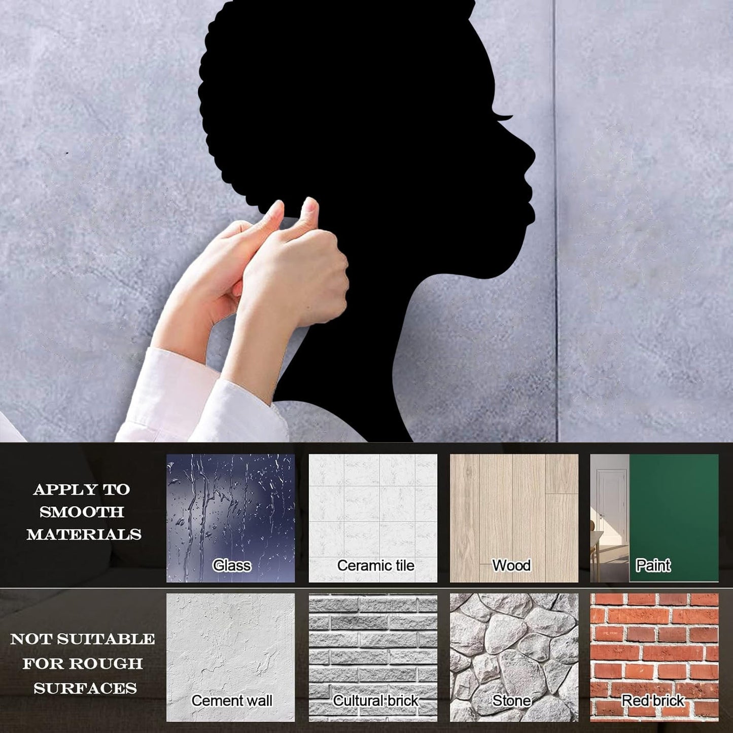 Wall Vinyl Sticker Decor Profile Afro Woman Girl Face Beauty Fashion Easy Installation