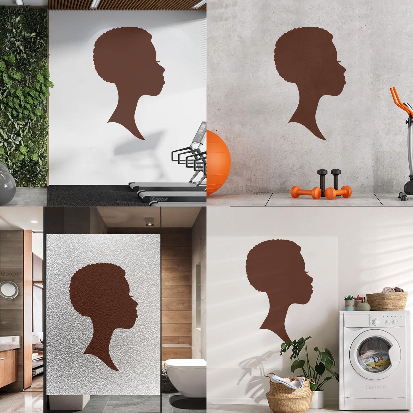 Wall Vinyl Sticker Decor Profile Afro Woman Girl Face Beauty Fashion Easy Installation