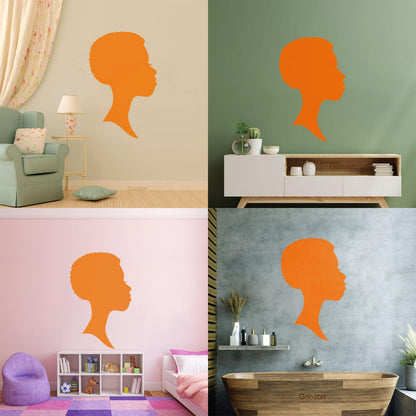 Wall Vinyl Sticker Decor Profile Afro Woman Girl Face Beauty Fashion Easy Installation
