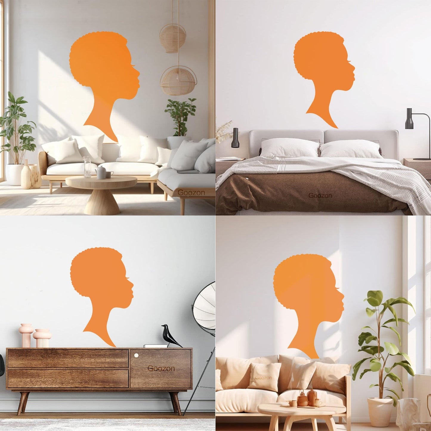 Wall Vinyl Sticker Decor Profile Afro Woman Girl Face Beauty Fashion Easy Installation
