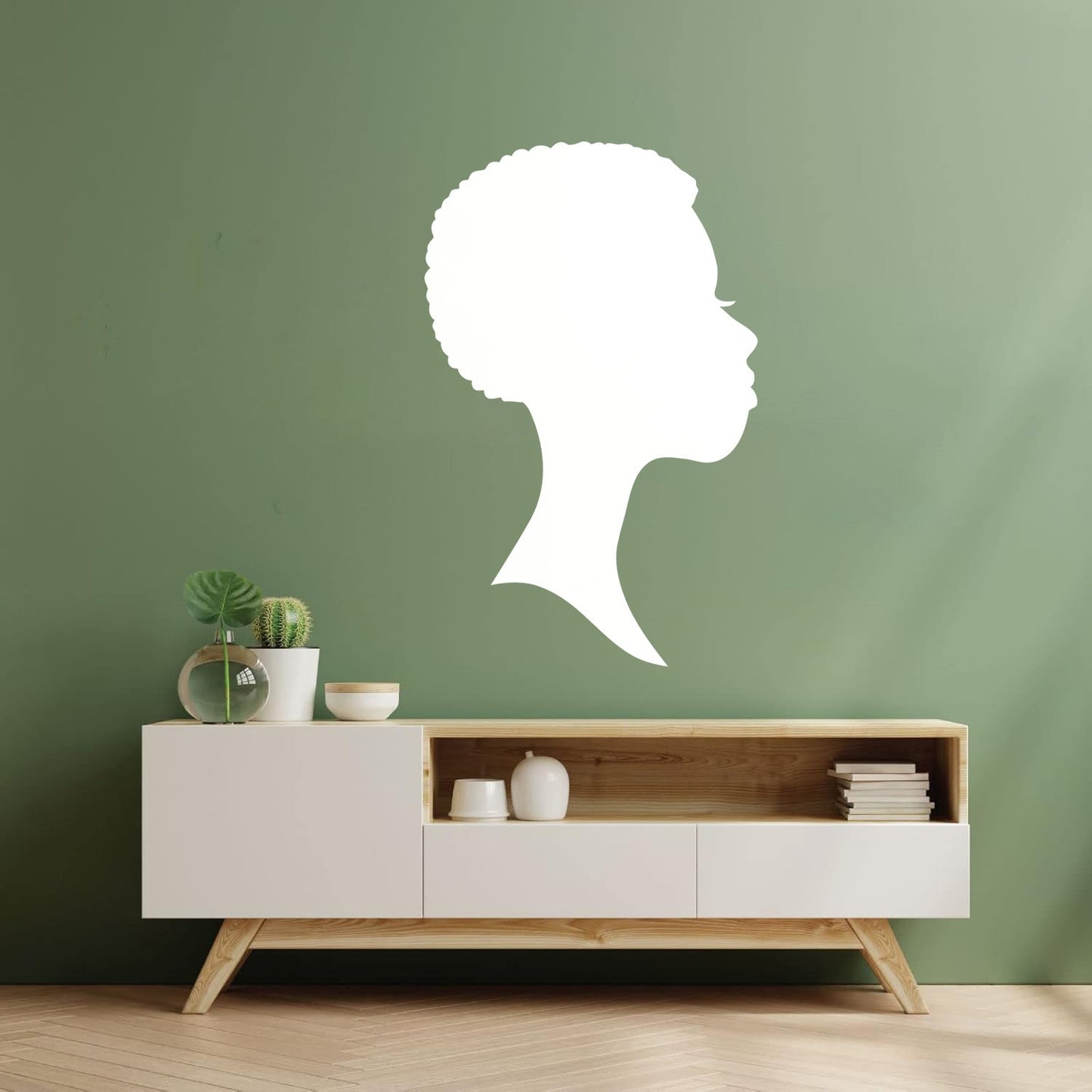 Wall Vinyl Sticker Decor Profile Afro Woman Girl Face Beauty Fashion Easy Installation