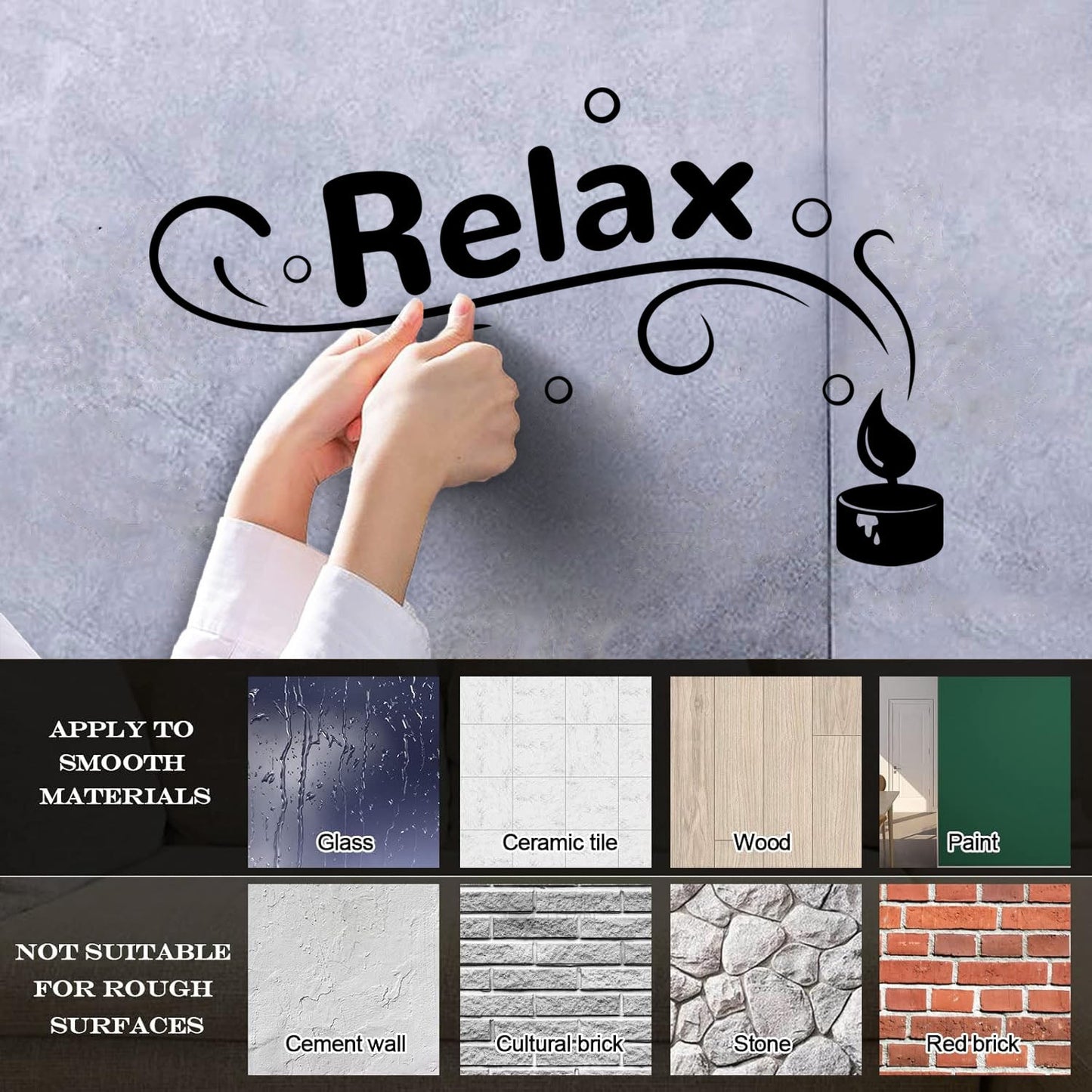 Engraving Stickers Relax Spa Candle Beauty Salon Woman Girl Personalized Customization