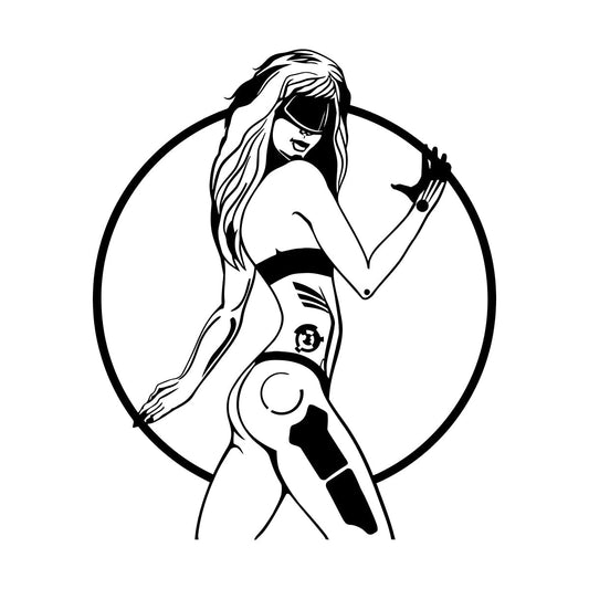 Wall Decals Paster Paper Robot Girl Game Video Game Mechanical Woman Car Body Decoration