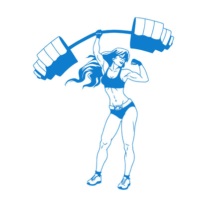 Mural And Wall Vinyl Decal Appeal Fitnesscenter Girl Gymnastics Sports Woman Barbell Removable Without Leaving Glue