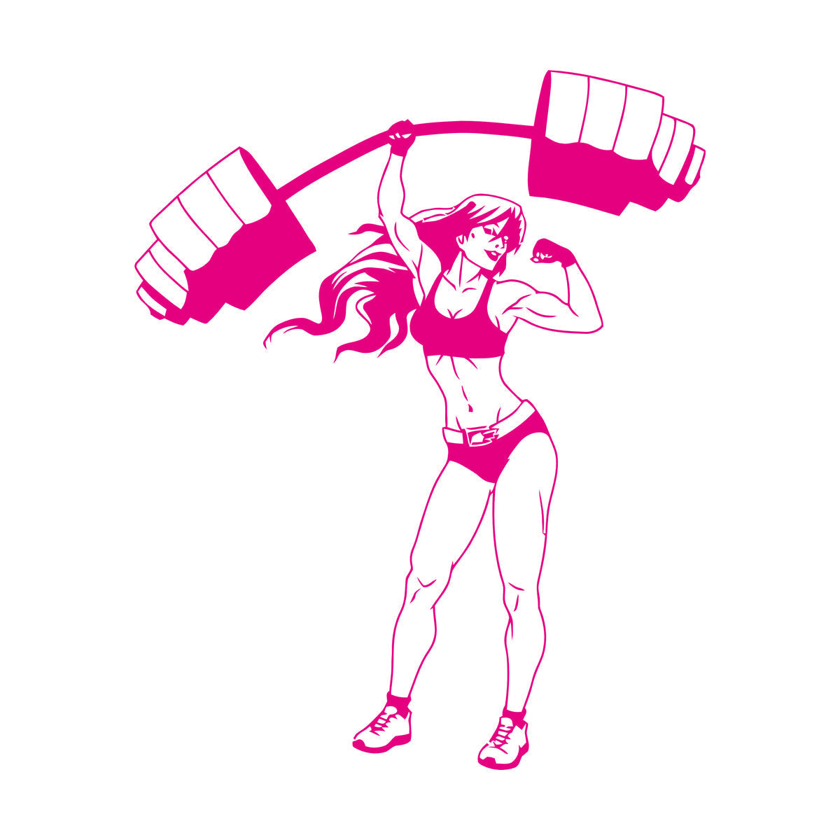 Mural And Wall Vinyl Decal Appeal Fitnesscenter Girl Gymnastics Sports Woman Barbell Removable Without Leaving Glue