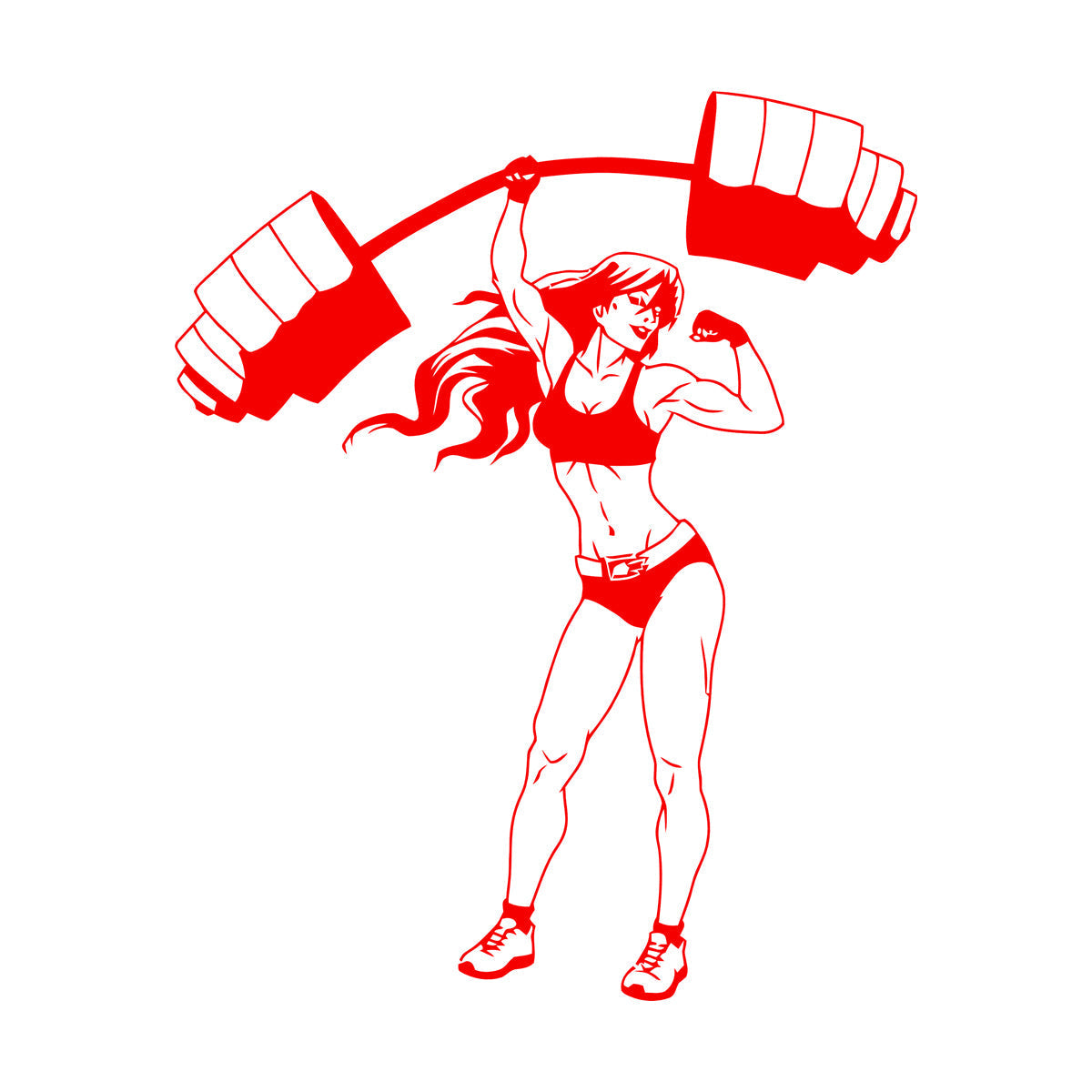 Mural And Wall Vinyl Decal Appeal Fitnesscenter Girl Gymnastics Sports Woman Barbell Removable Without Leaving Glue