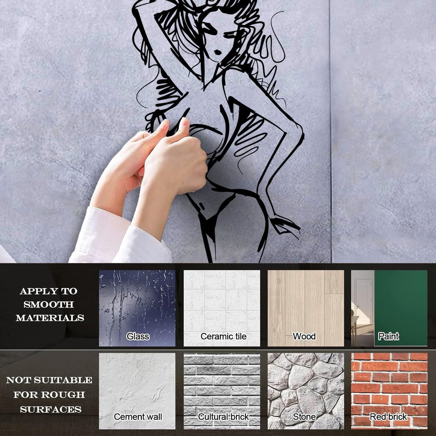 Wall Stickers Appeal Hot Girl Woman Striptease Equipped With Transfer Film Kit