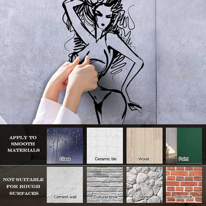 Wall Stickers Appeal Hot Girl Woman Striptease Equipped With Transfer Film Kit