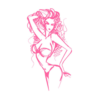 Wall Stickers Appeal Hot Girl Woman Striptease Equipped With Transfer Film Kit