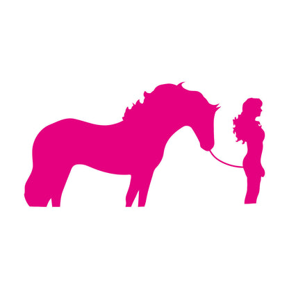 Engraving Decals Silhouette Woman With Horse Girl Window Decals