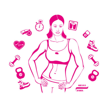 Vinyl Art Sticker Sports Girl Motivation Healthy Lifestyle Woman Gymnastics Multi Color Selection