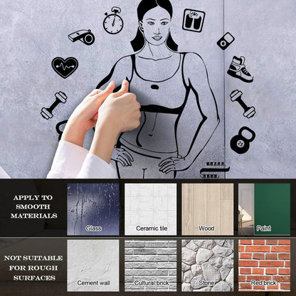 Vinyl Art Sticker Sports Girl Motivation Healthy Lifestyle Woman Gymnastics Multi Color Selection