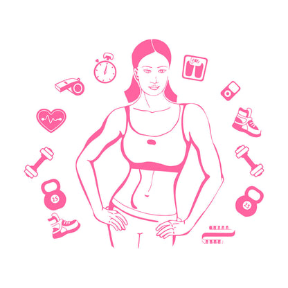 Vinyl Art Sticker Sports Girl Motivation Healthy Lifestyle Woman Gymnastics Multi Color Selection