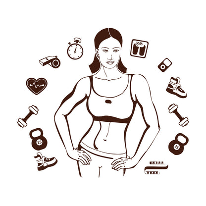 Vinyl Art Sticker Sports Girl Motivation Healthy Lifestyle Woman Gymnastics Multi Color Selection