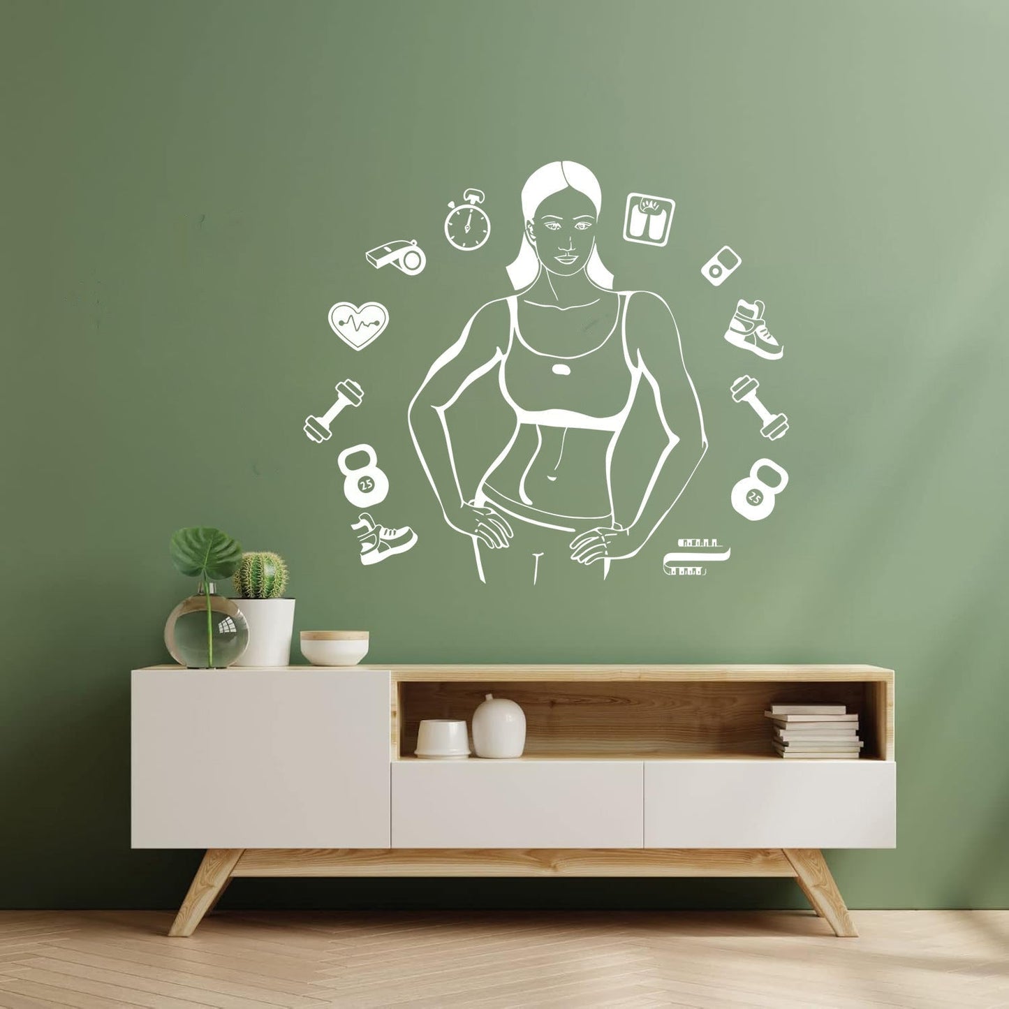 Vinyl Art Sticker Sports Girl Motivation Healthy Lifestyle Woman Gymnastics Multi Color Selection