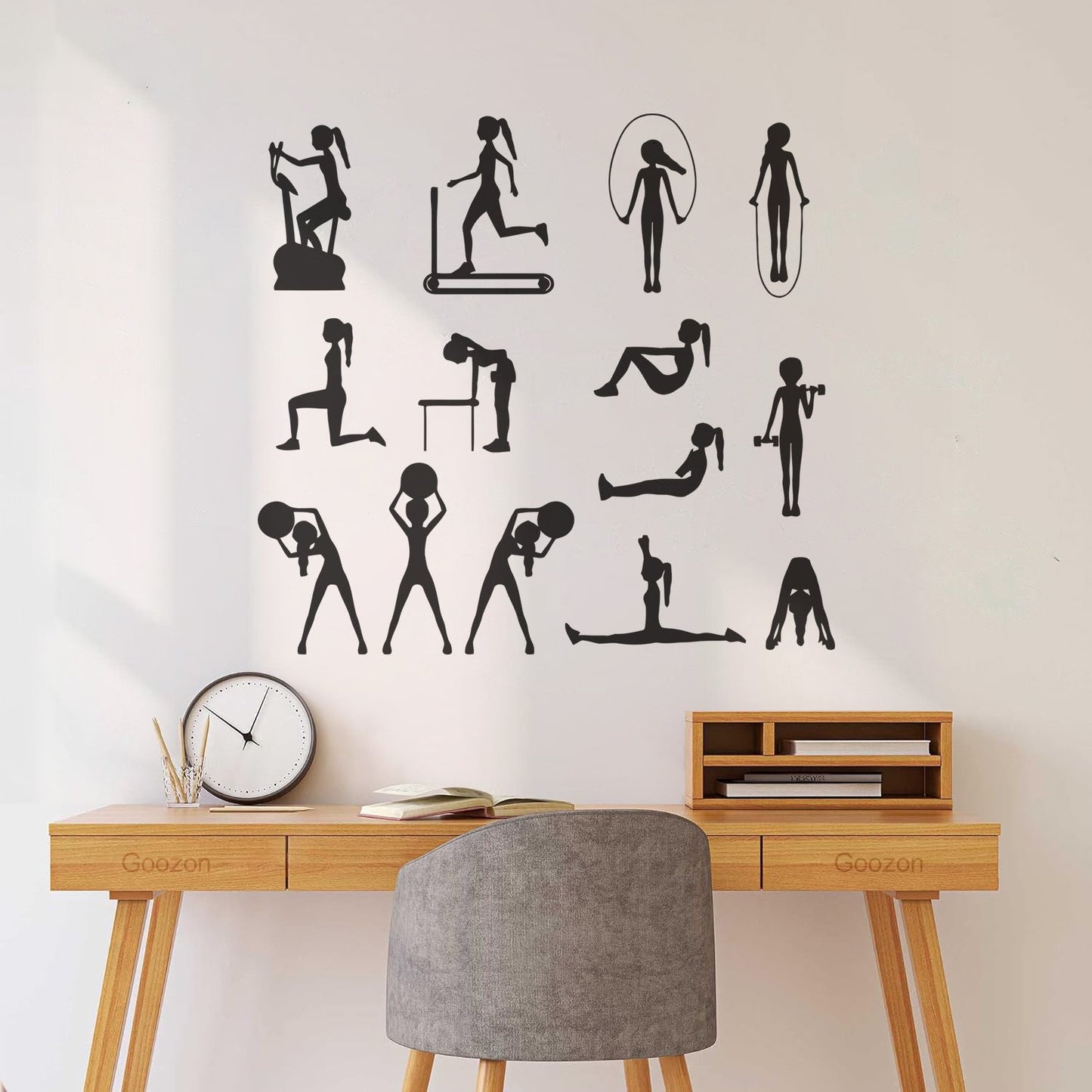 Sports Set Fitnesscenter Girl Woman Gymnastics Motivation Engraving Stickers Equipped With Transfer Film Kit