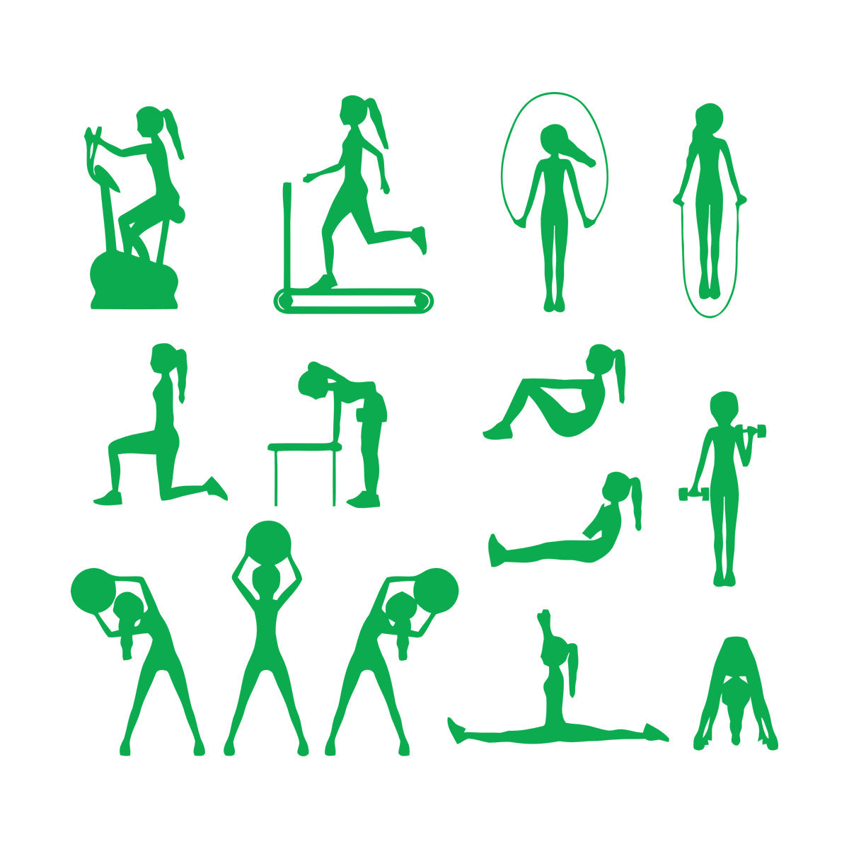 Sports Set Fitnesscenter Girl Woman Gymnastics Motivation Engraving Stickers Equipped With Transfer Film Kit