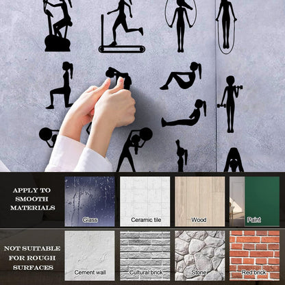 Sports Set Fitnesscenter Girl Woman Gymnastics Motivation Engraving Stickers Equipped With Transfer Film Kit