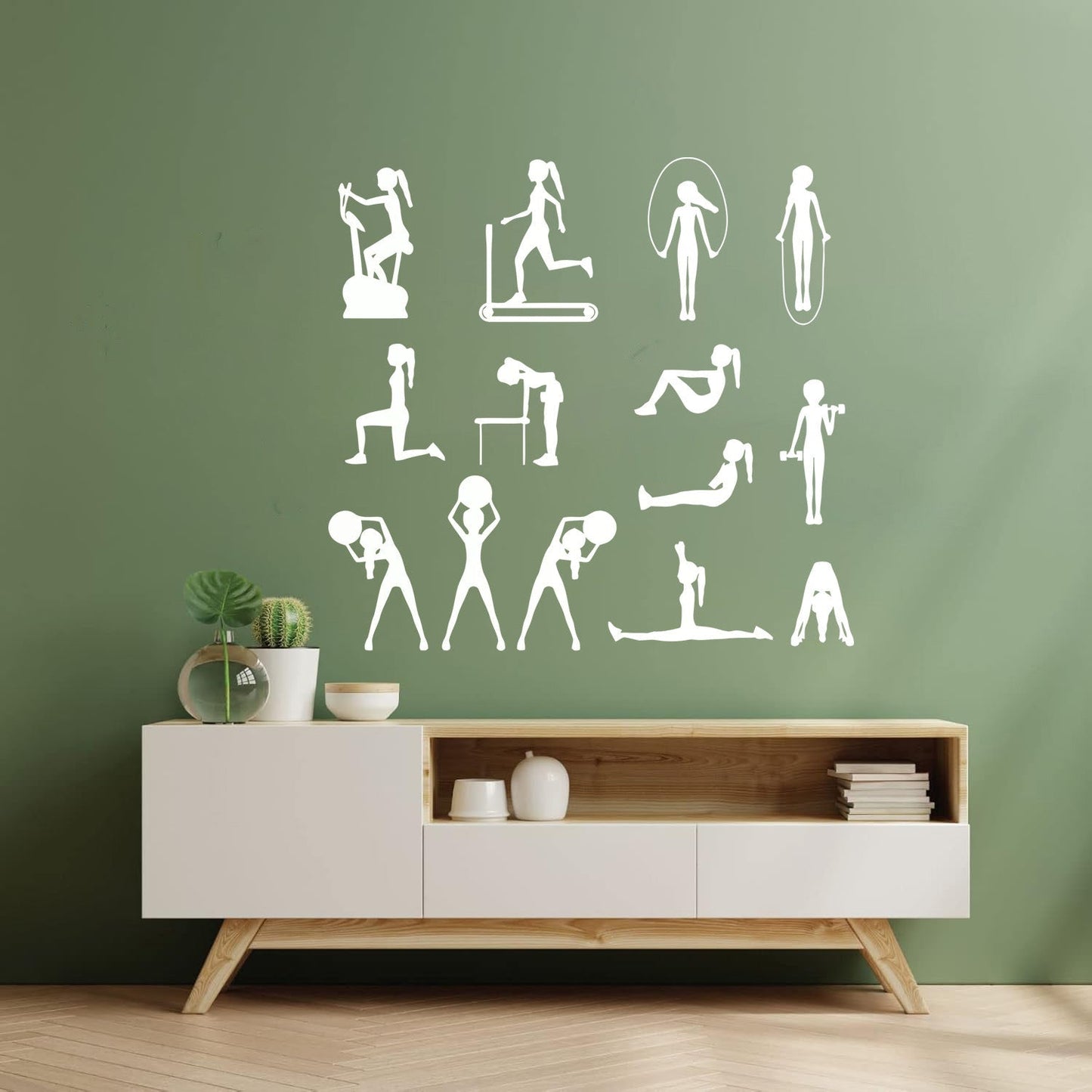 Sports Set Fitnesscenter Girl Woman Gymnastics Motivation Engraving Stickers Equipped With Transfer Film Kit