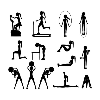 Sports Set Fitnesscenter Girl Woman Gymnastics Motivation Engraving Stickers Equipped With Transfer Film Kit