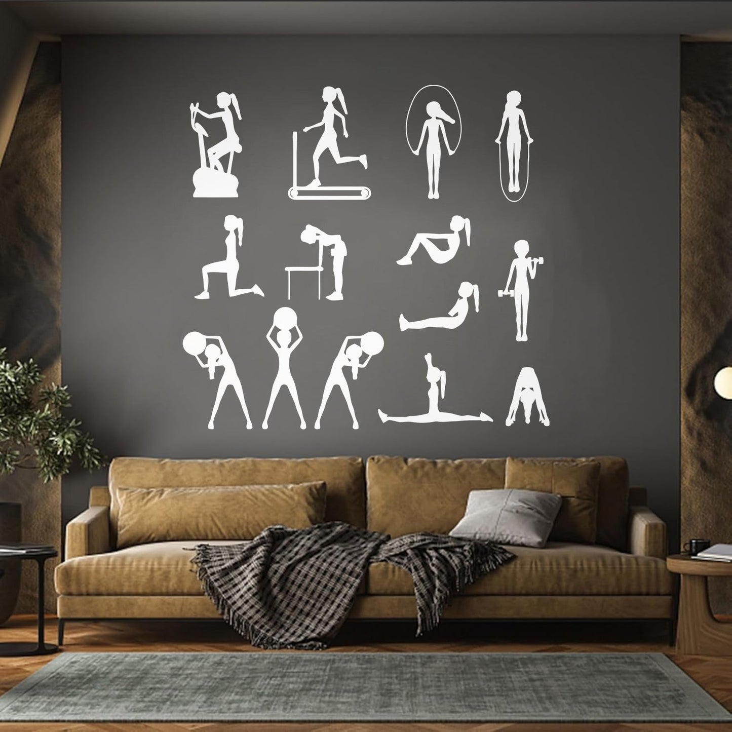 Sports Set Fitnesscenter Girl Woman Gymnastics Motivation Engraving Stickers Equipped With Transfer Film Kit