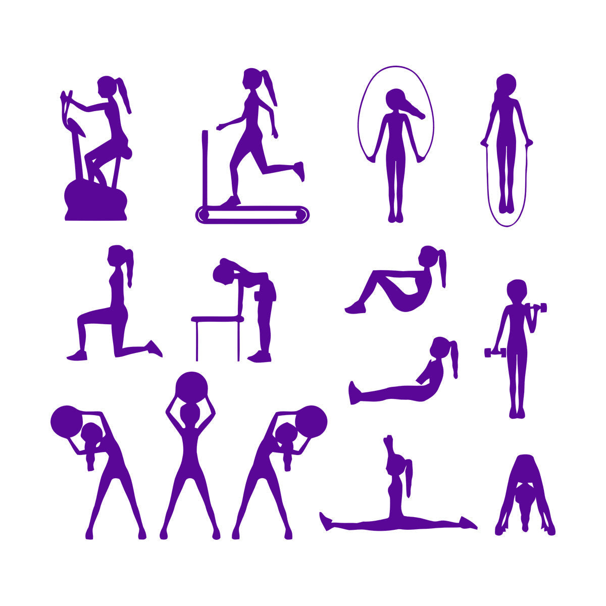 Sports Set Fitnesscenter Girl Woman Gymnastics Motivation Engraving Stickers Equipped With Transfer Film Kit