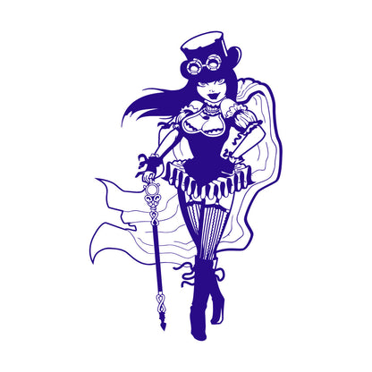 Lettering Decals Steampunk Girl Woman Fantasy Easy Installation