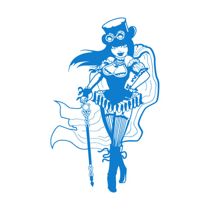 Lettering Decals Steampunk Girl Woman Fantasy Easy Installation