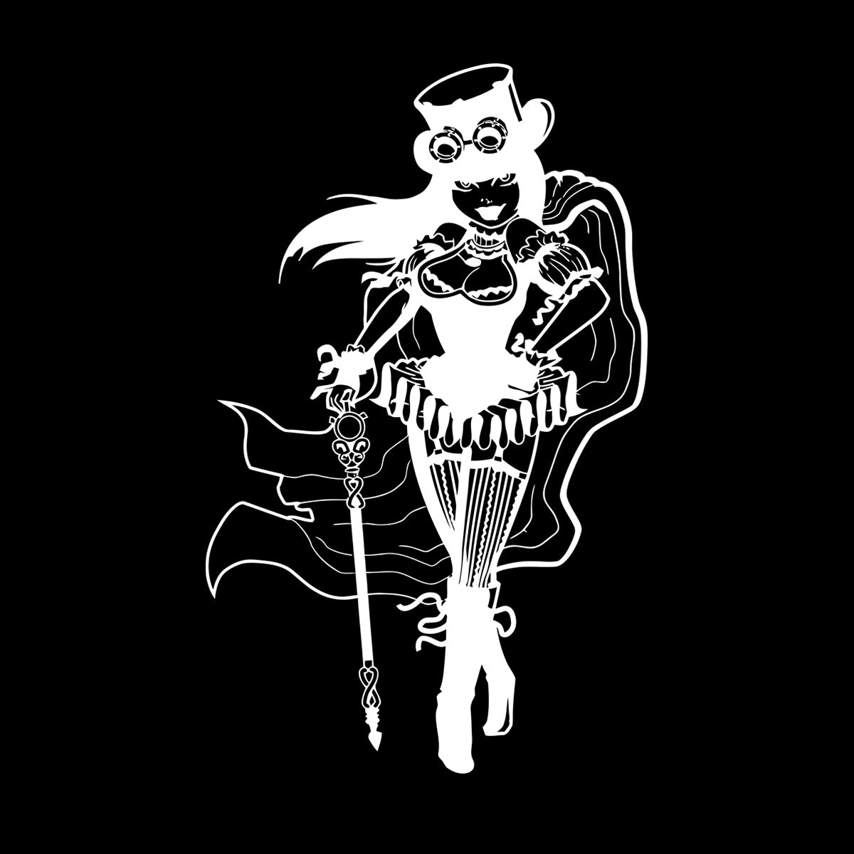 Lettering Decals Steampunk Girl Woman Fantasy Easy Installation