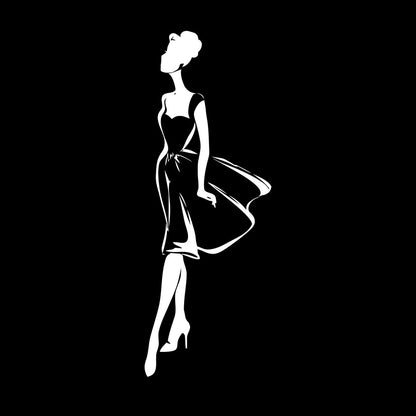 Engraving Decals Supermodel Fashion Girl Beauty Lady Woman Art Decoration