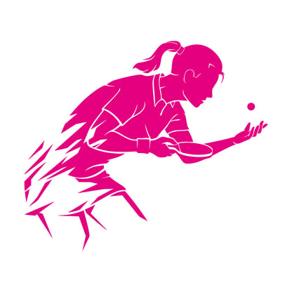Mural And Wall Vinyl Decal Table Tennis Ping Pong Woman Girl Sport Home Wall Beautification