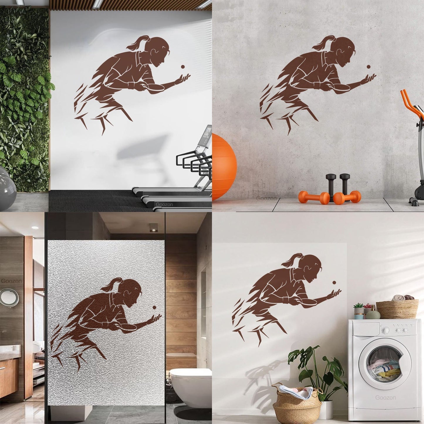 Mural And Wall Vinyl Decal Table Tennis Ping Pong Woman Girl Sport Home Wall Beautification