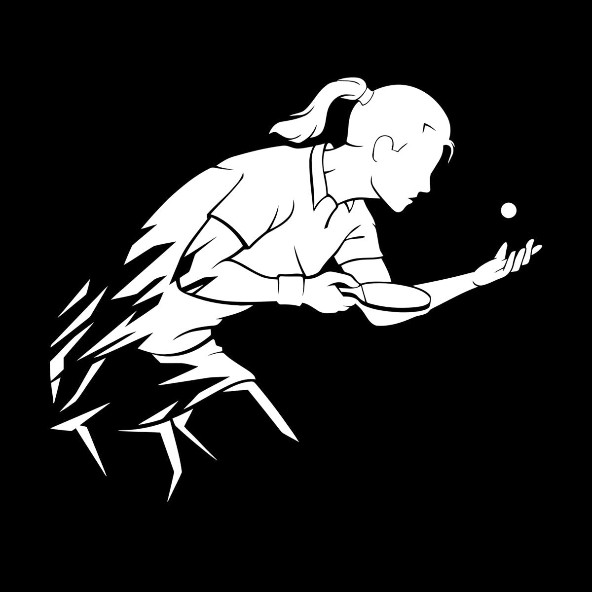 Mural And Wall Vinyl Decal Table Tennis Ping Pong Woman Girl Sport Home Wall Beautification