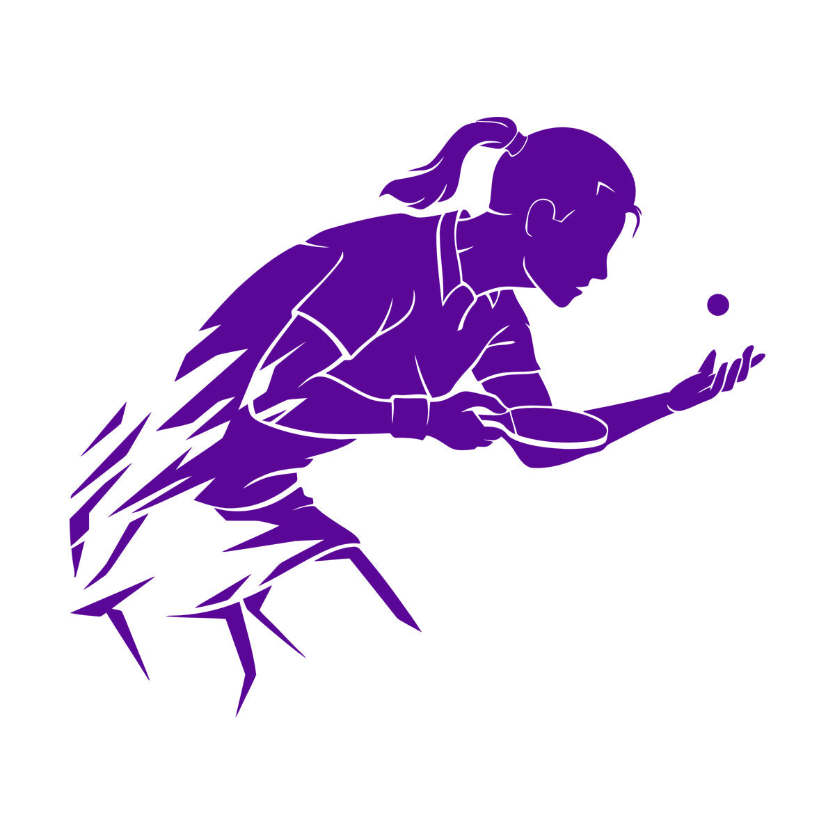 Mural And Wall Vinyl Decal Table Tennis Ping Pong Woman Girl Sport Home Wall Beautification