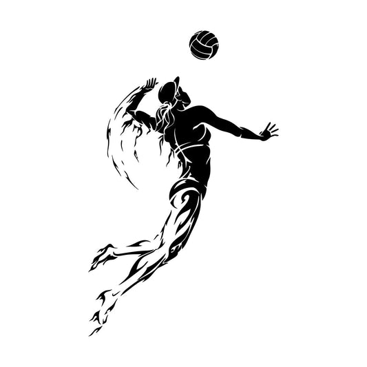 Volleyball Player Sports Girl Woman Wall Stickers Store Decoration