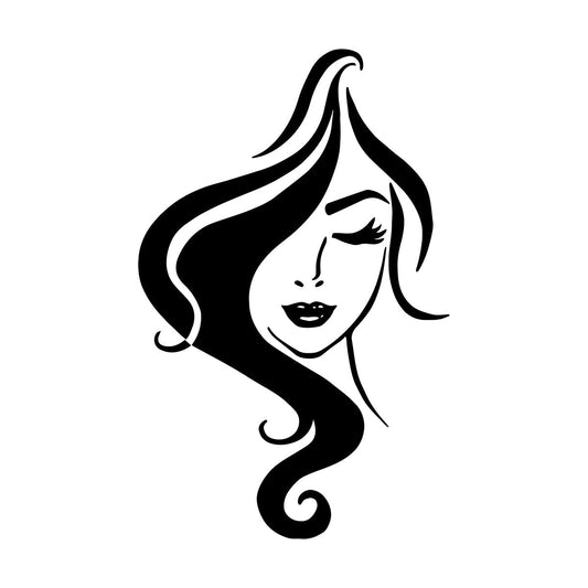 Engraving Stickers Woman Beautiful Face Girl Appeal Lips Hairstyle Lady Self Adhesive