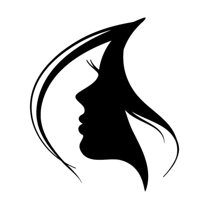 Wall Decals Paster Paper Woman Face Silhouette Girl Head Hairstyle Easy Installation
