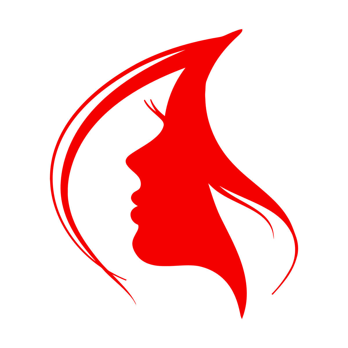 Wall Decals Paster Paper Woman Face Silhouette Girl Head Hairstyle Easy Installation