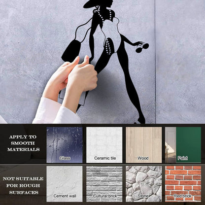 Vinyl Wall Stickers Woman Fashion Designer Style Shopping Girl Art Mural Painting