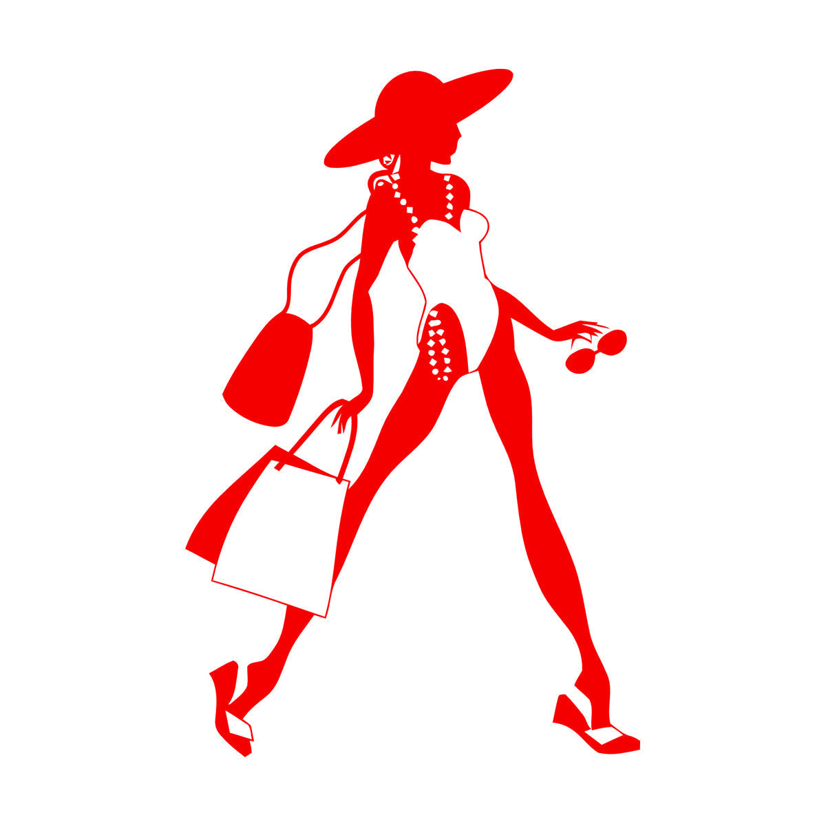 Vinyl Wall Stickers Woman Fashion Designer Style Shopping Girl Art Mural Painting