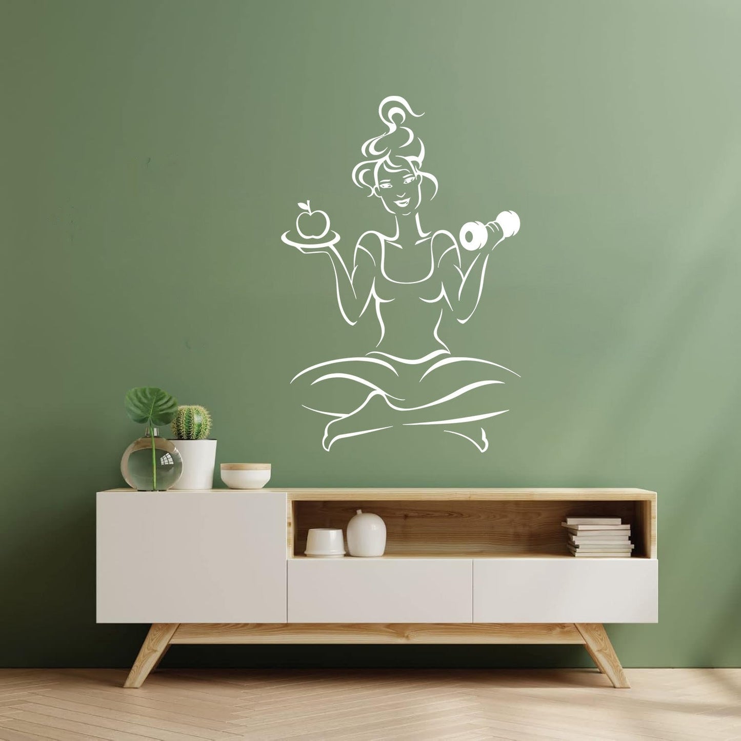 Woman Gymnastics Fitnesscenter Girl Training Diet Health Yoga Engraving Decals It Won'T Fall Off