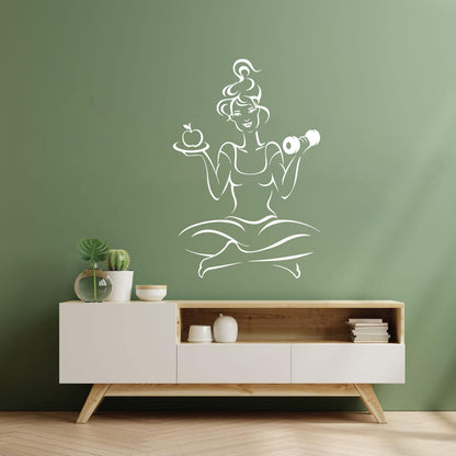 Woman Gymnastics Fitnesscenter Girl Training Diet Health Yoga Engraving Decals It Won'T Fall Off