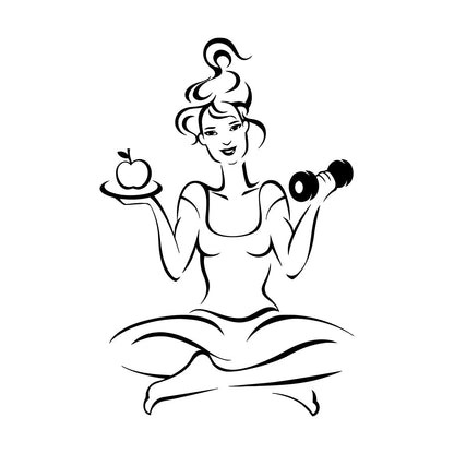 Woman Gymnastics Fitnesscenter Girl Training Diet Health Yoga Engraving Decals It Won'T Fall Off