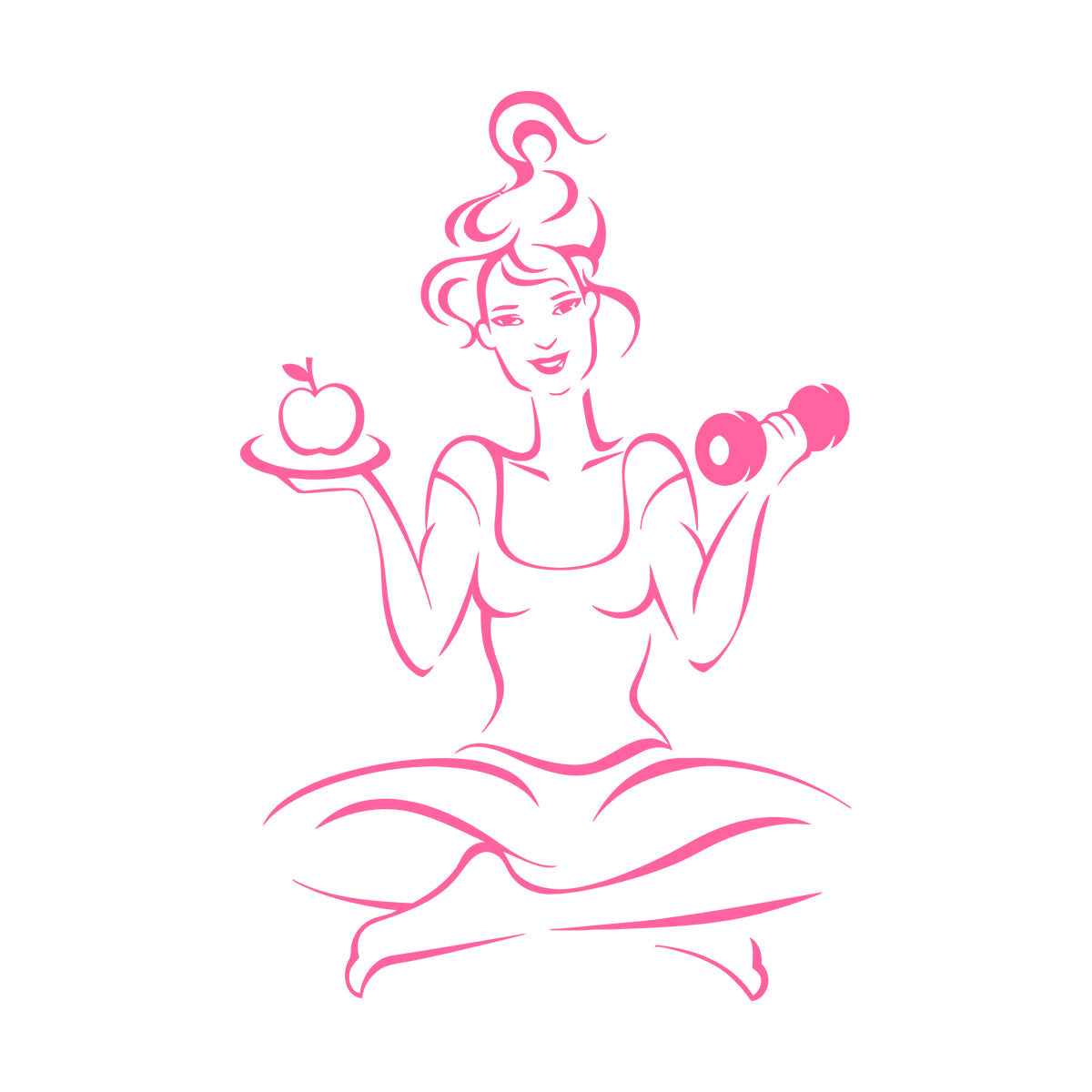 Woman Gymnastics Fitnesscenter Girl Training Diet Health Yoga Engraving Decals It Won'T Fall Off