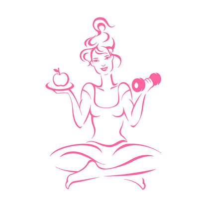 Woman Gymnastics Fitnesscenter Girl Training Diet Health Yoga Engraving Decals It Won'T Fall Off